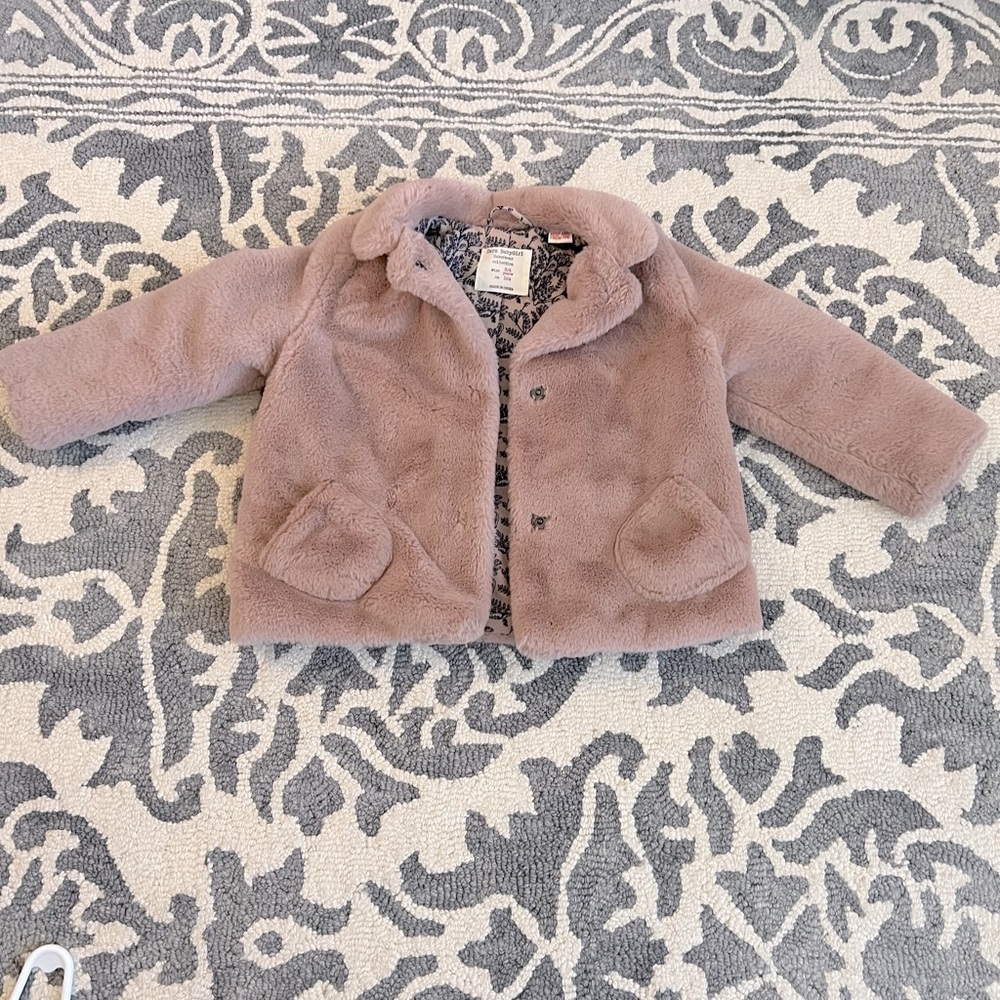 Zara Babygirl soft faux fur coat